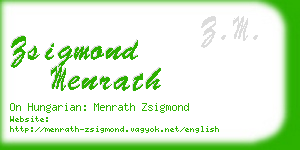 zsigmond menrath business card